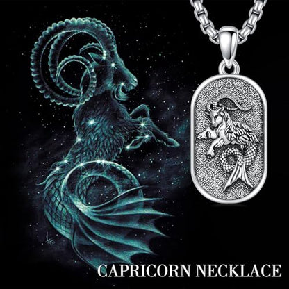 SIMONLY Zodiac Necklace 925 Sterling Silver Constellation Necklace Zodiac Sign Necklaces Horoscope Jewelry Christmas Birthday Astrology Gifts for Women Men Unisex - style: Capricorn-Gold