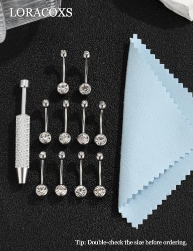 Long Belly Button Rings, Navel Piercing Jewelry for Women | 16mm 14mm 12mm 10mm 8mm Stainless Steel Extral Long Bar 14G - size: 14MM