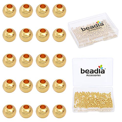 14K Gold Plated Round Spacer Beads 3mm 300pcs for Jewelry Making Findings Non Tarnish - color: 14K Gold, size: 3mm