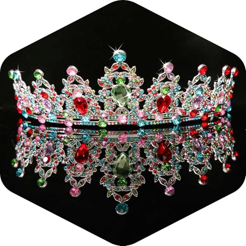 Kamirola - Queen Crown and Tiaras Princess Crown for Women Crystal Headbands for Bridal, Princess for Wedding and Party - color: Dazzling colors