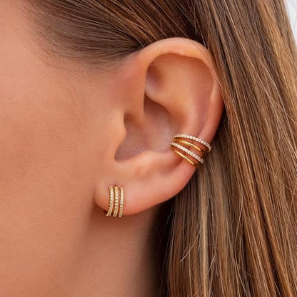 Ear Cuffs Non Piercing Ear Cuff Earrings for Women Gifts Trendy Stuff Clip on Cartilage Earrings Stacks Fake Earrings Jewelry Gifts - color: W:star ear cuff gold