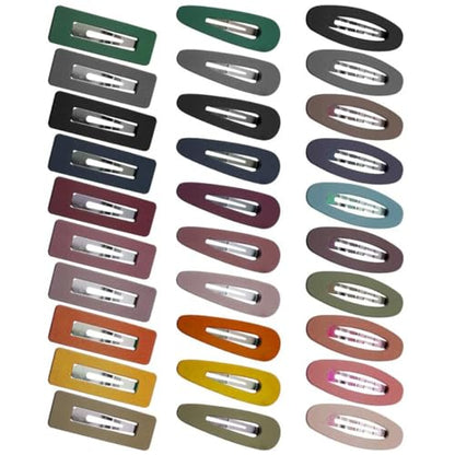 30pcs Mixed Color Hollow Matte Bangs Barrettes Hair Clip Set with Oval, Teardrop, and Square Designs for Women Everyday Hair Styling Random Color