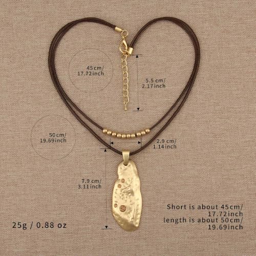 Chunky Pendant Necklace for Women Vintage Boho Necklaces Choker Layered Statement Necklaces Bohemian Jewlery Gifts - style: Boho Pendant Necklace Women