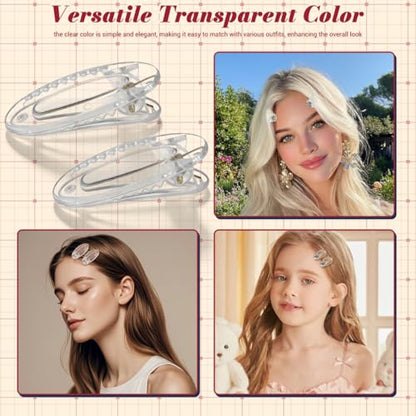 Beaupretty 20Pcs Transparent Mini Alligator Hair Clips for Duckbill Barrettes Firm Hold Snap Hairpins for Kids Girls Boys School Parties Everyday Wear
