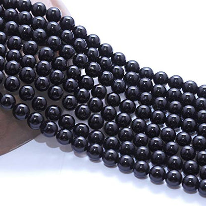 Natural Stone Beads 8mm Black Polished Round Smooth Agates Gemstone Beads for Jewelry Making 15 Inch(Black Onyx,8mm) - color: Black Onyx, size: 8mm
