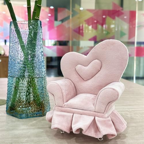 Openable Sofa Jewelry Box, Earrings Necklace Storage,Love Chair | Miniature Sofa Velvet Chair Design,Gift for Girls and Women - color: Heart-shaped chair