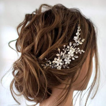 Bride Wedding Hair Comb, Pearl Flower Hair Piece Accessories | Wedding Party Decorative, Hair Ornament for Women, Valentine's Day gift, birthday gift, will not fade, daily matching