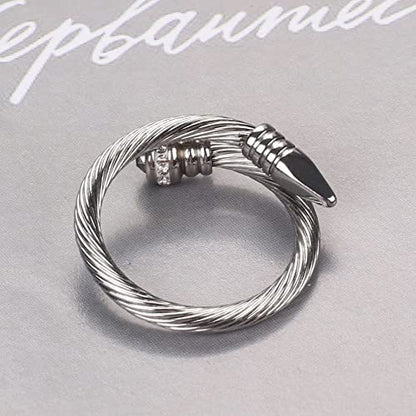 Dorriss Ring for Women Adjustable Cable Nail Rings Open Stackable Jewelry - color: A-Silver