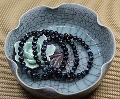 Angelstones Gemstones 6mm Round Beads Healing Crystal Bracelet for women | Natural Gemstone, Handmade Gifts for Women, Healing Crystal Round Beaded Stretch Bracelets, Unisex Jewelry for Women and Men - color: Blue Tiger Eye