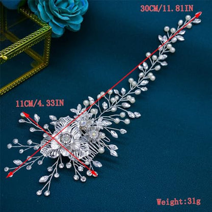 Wedding Hair Pieces for Brides, Rhinestone Bridal Hair Comb | Elegant Wedding Hair Accessories for Bridesmaid, Headwear for Party, Prom or Birthday