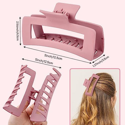 XL Claw Hair Clips (Matte) - 4 Pack Jumbo Non-Slip Clips for Long, Thick, Curly Hair - Women's and Girls' Hair Accessories - color: Style2