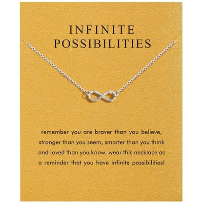 Silver Necklaces for Women Teens, Best Friend Necklace Sister Daughter Gift | Horseshoe Butterfly Swan Wave Evil Eye Necklace Graduation Chritmas Birthday Gifts for Women, Stainless Steel - style: Infinite