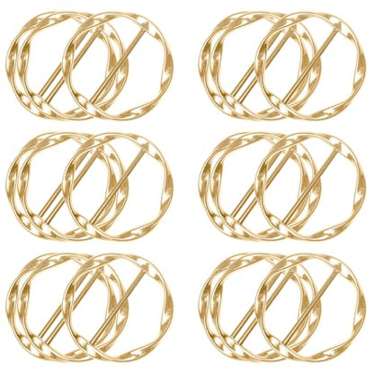 18Pcs Shirt Ties Clips for Women Silk Scarf Ring Clip T-Shirt Buckle Ring Clip Metal Round Circle Clip Clothes Clip - color: Gold