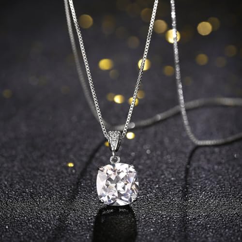 Elegant Jewelry Set for Women Silver Teardrop CZ Drop Earrings and Necklace | Square Teardrop Cubic Zirconia Rhinestone Jewelry Sets Bridal Jewelry Sets for Wedding Bride Bridesmaids Mother of Bride - style: Shining Beauty