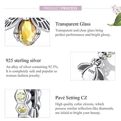 Animal Charms for Bracelets 925 Sterling Silver Bead Charms Bee Butterfly Fox Charm Fits Bracelets and Necklaces Cute Charms for Women - color: Bee