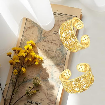 Celtic Knot/Celtic Knot/Bat/Filigree Viking Earrings 925 Sterling Silver Non Piercing Ear Cuff Earrings Cool Earring Cuff for Women Men - color: filigree-A-gold