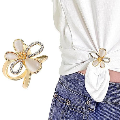 Scarf Rings Buckle And Slides For Women Scarves Pin Tshirt Ties Clip For The Side 3CP - color: Camellia silk scarf buckle