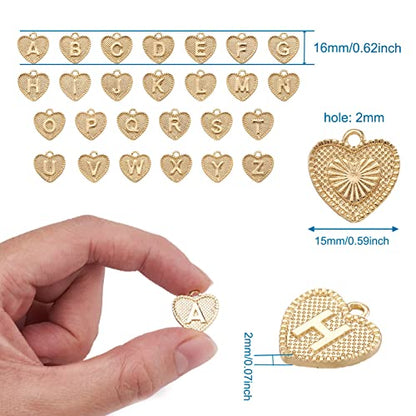 Craftdady Letter Charms Capital Pendants Mixed A-Z Initial Letter Number Charms DIY Bracelet Necklace Pendants for Jewelry Making, Gold, Antique Silver, Platinum - color: Golden, Letter & Heart