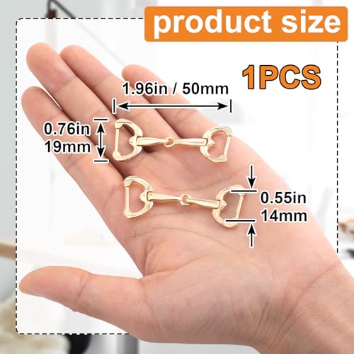 Joez Wonderful Scarf Ring Clip, Wide Band Chunky Chain Silk Scarf Buckle, Shawl Clips Scarf Clasp Holder Scarves Pin - color: (Horsebit) 50mm Gold