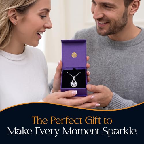 Infinity Heart Moissanite Necklace for Women, 1-4 CT | 925 sterling silver pendant, moissanite heart necklace, wife pendant, girlfriend necklace, anniversary jewelry for women - style: 4CT