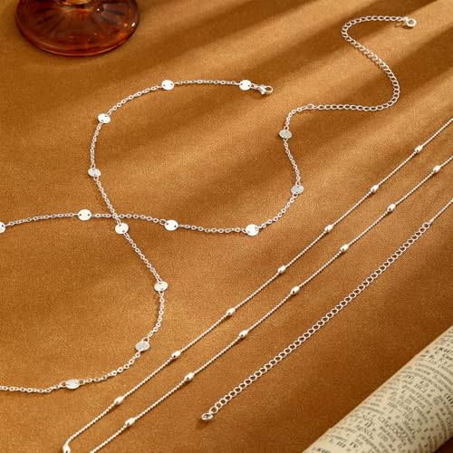 2PCS Gold Silver Waist Chain Adjustable Layered Belly Chain Body Chain Jewelry for Women Sexy Bikini Beach Boho Pearl Beaded Cuban Satellite Waist Chains - style: 2PCS-SL-O-chain+Bead