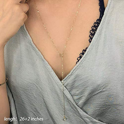 Turandoss Gold Layered Necklaces for Women - 14K Gold Plated Handmade Multilayer Bar Pearls Coin Disc Moon Butterfly Medallion Adjustable Dainty Layered Choker Necklaces for Women Jewelry - style: 3PCS - Circle&CZ Triangle&Circle Lariat