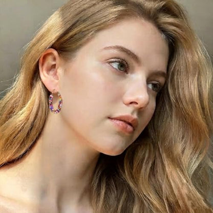 4th of July Earrings,Patriotic Dangle Stud for Women, Fourth of July Jewelry for Veterans Day - color: MBEADE