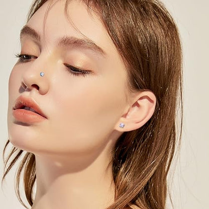 36-44 Pcs 18G 20G Nose Rings Studs Nose Rings for Women Nose Piercings Jewelry Surgical Stainless Steel Nose Studs Moon Star Heart Butterfly Hypoallergenic Body Piercing Jewelry for Women Men - color: 18G Colorful E-Straight- 50 Pcs