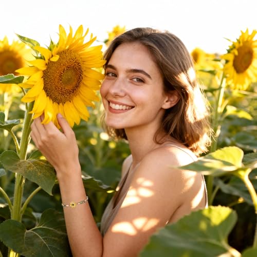 Inspirational Bracelets Gifts for Women: Healing Natural Stone Beads Bracelets - Birthday Mothers Day Gifts Thinking of you Get Well Soon Gift for Women Friends Sister Mom - color: SUNFLOWER