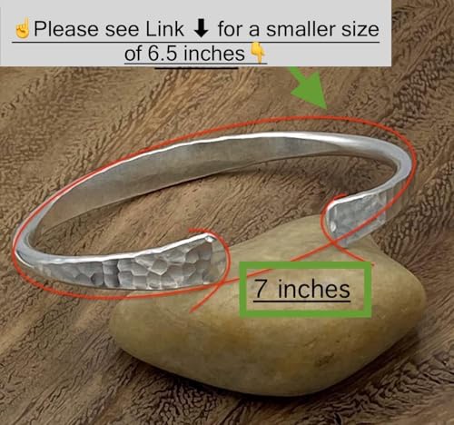 925 Sterling Silver Hammered Cuff Bangle Bracelet for unisex, Slender Skinny Stackable Adjustable Bangles, Stacking Bracelets, Handmade Hammered Bangle Bracelet BY ISHU JEWELLER - size: 8 inch
