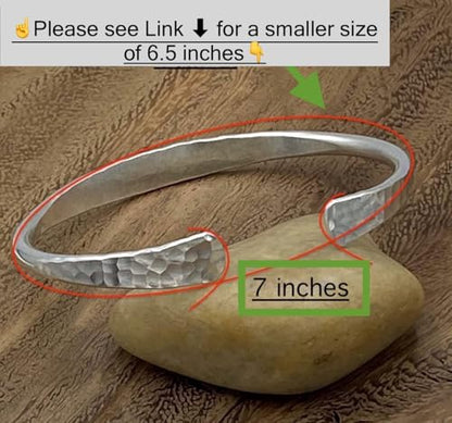 925 Sterling Silver Hammered Cuff Bangle Bracelet for unisex, Slender Skinny Stackable Adjustable Bangles, Stacking Bracelets, Handmade Hammered Bangle Bracelet BY ISHU JEWELLER - size: 9 inch