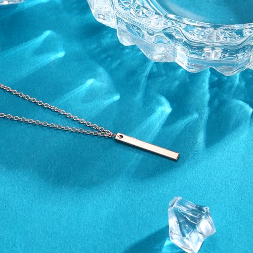 Bar Stylish Minimalist Design Pendant Necklaces for Women Bar Necklace Adjustable - color: rose gold tone