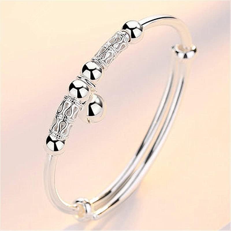 925 Sterling Silver Bracelet Plated Cuff Bangle Bracelet Fashionable Multi-layer Cross Wire Bangle Bracelet Open Adjustable Wide Cuff Bracelet for Teen Girls Fashion Jewelry - color: 02