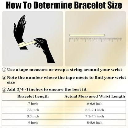 3PCS Stainless Steel Chain Bracelets for Men Women Gold Cuban Figaro Link Chain Bracelet Men's Curb Chain Bracelets Twisted Wrist Bracelets 7/7.5/8.3/9 Inches - color: Gold