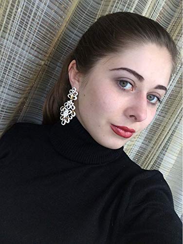 Wedding Teardrop Dangle Earrings Crystal Rhinestone Beaded Chandelier Earrings for Brides Gold - color: C-gold-3