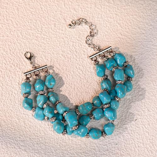 Montana West Rustic Couture's Bohemian Turquoise Cuff Bangle Bracelets for Women Cowgirl - color: Turquoise