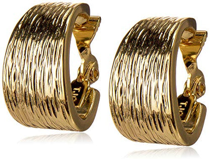 Anne Klein Women's Hoop Earrings, Layered Statement Fashion Jewelry for Everyday and Evening Wear - color: Textured Gold