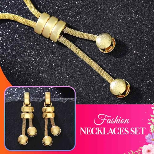 CLOACE Gold Long Choker Necklace Set Punk Cuban Y-Necklaces and Bracelet Fashion Chain Jewelry Accessories for Women - color: G-3