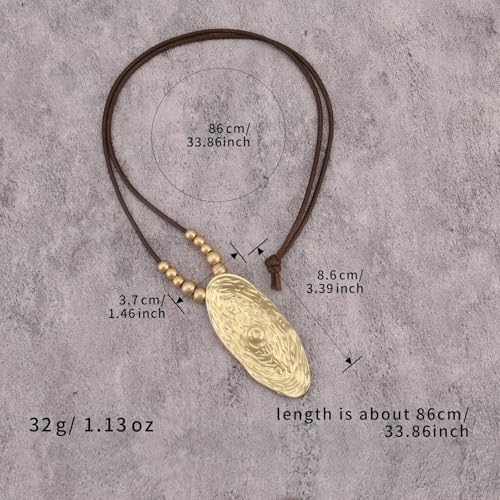 Bohemian Necklaces for Women Long Leather Necklace with Large Pendant Chunky Boho Hippie Jewelry Pendant Chocker Necklace - style: Bohemian Leather Necklace