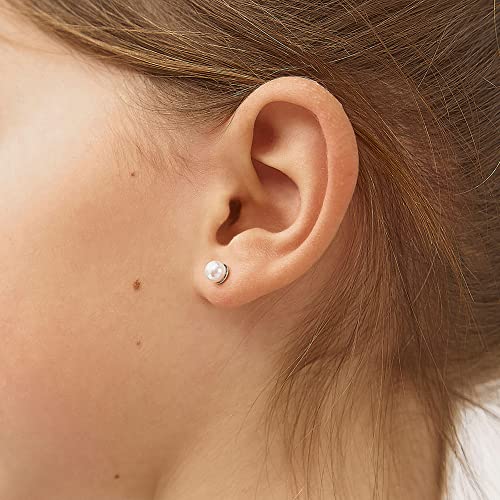 In Season Jewelry Simulated Pearl Kids Earrings – Sterling Silver