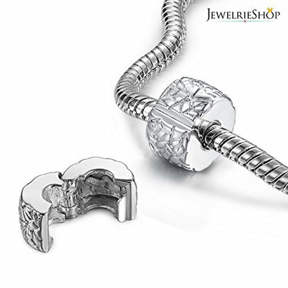 JewelrieShop Clip Spacer Charm for Bracelet Clip Lock Stopper Bead Spacer European Openable Beads 2pcs - color: #01S x 2 Pieces