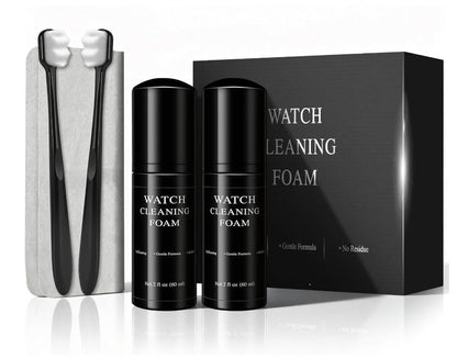 Watch Cleaning Kit Safe on all Metals & Crystals Watch Cleaner Foam 60ML, Watch & Jewelry Cleaning Cloth, Watch Cleaning Brush