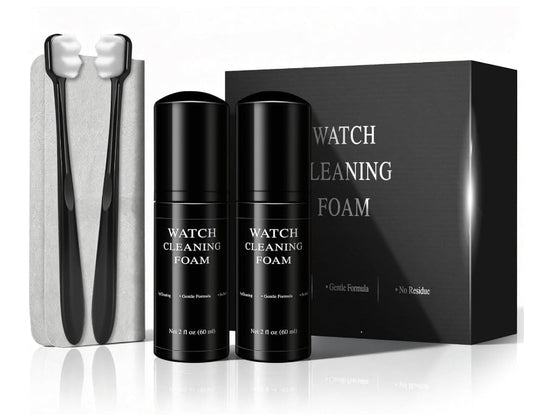 Watch Cleaning Kit Safe on all Metals & Crystals Watch Cleaner Foam 60ML, Watch & Jewelry Cleaning Cloth, Watch Cleaning Brush