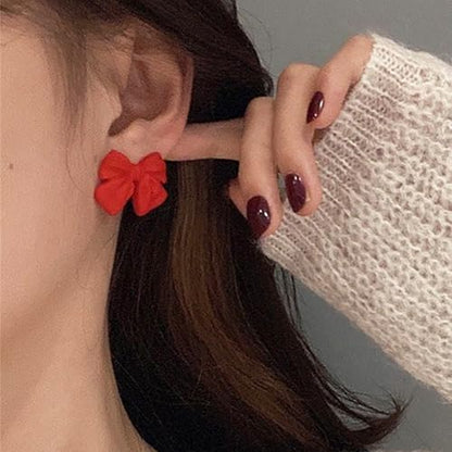 Bow Earrings Red Earrings for Women Dangle Cute Earrings Red Stuff Jewelry Outfits Accessories Gifts for Girls - color: A3:red bow earrings