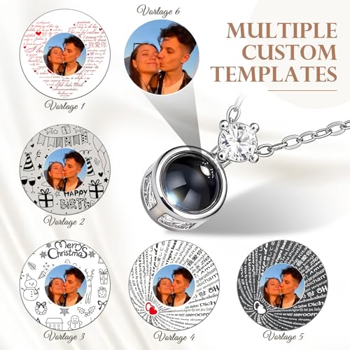 Personalized Picture Necklace Custom Projection Necklace With Photo Inside | Picture Charm Necklace Photo Gifts For Women Her Mom Wife Girlfriend On Valentines Mothers Day Christmas Anniversary Romantic - color: Pendant 3