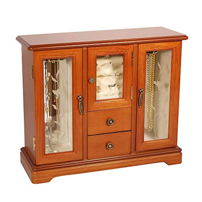 Mele Designs Trina Wooden Jewelry Box in Oak Finish