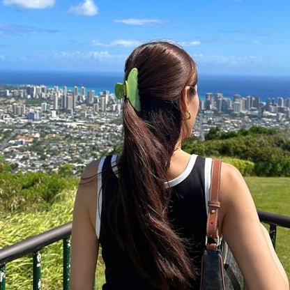Luxury Green Claw Clip for Women | Our Large 4 Inch Hair Clip Creates Beautiful Half Ups, Secure Updos & Chic Daily Styles | Premium Acetate Claw with Secure Hold & Snag Free Teeth for Easy Styling - color: Green