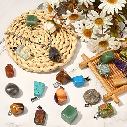 DanLingJewelry 50pcs Natural Random Reiki Nugget Gemstone Charms Irregular Healing Crystal Chakra Stone Pendants for Jewelry Making - color: 50pcs - Irregular Ⅱ