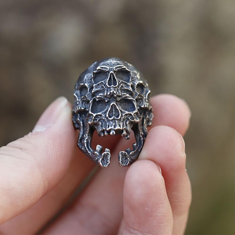 2023 Skull Ring Cool Evil Death Punk Rock Stainless Steel Rings Aly Style Jewelry - style: R972
