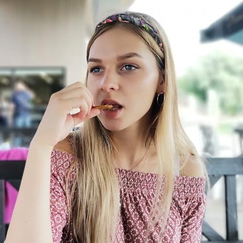 Madison Tyler Boho Headbands - Top Knot With Rhinestones, Non Slip for Outdoor & Party (Purple & Black) - color: Purple and Black